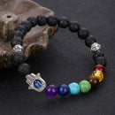 Chakra & Lava Stone Beaded Bracelet
