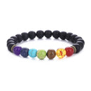 Chakra & Lava Stone Beaded Bracelet