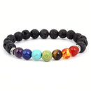Chakra & Lava Stone Beaded Bracelet