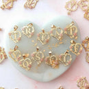 Gold Plated Heart & Flower Letter Necklace