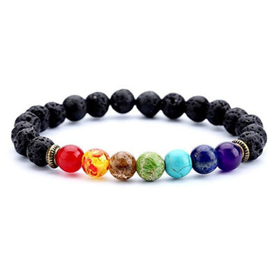 Chakra & Lava Stone Beaded Bracelet